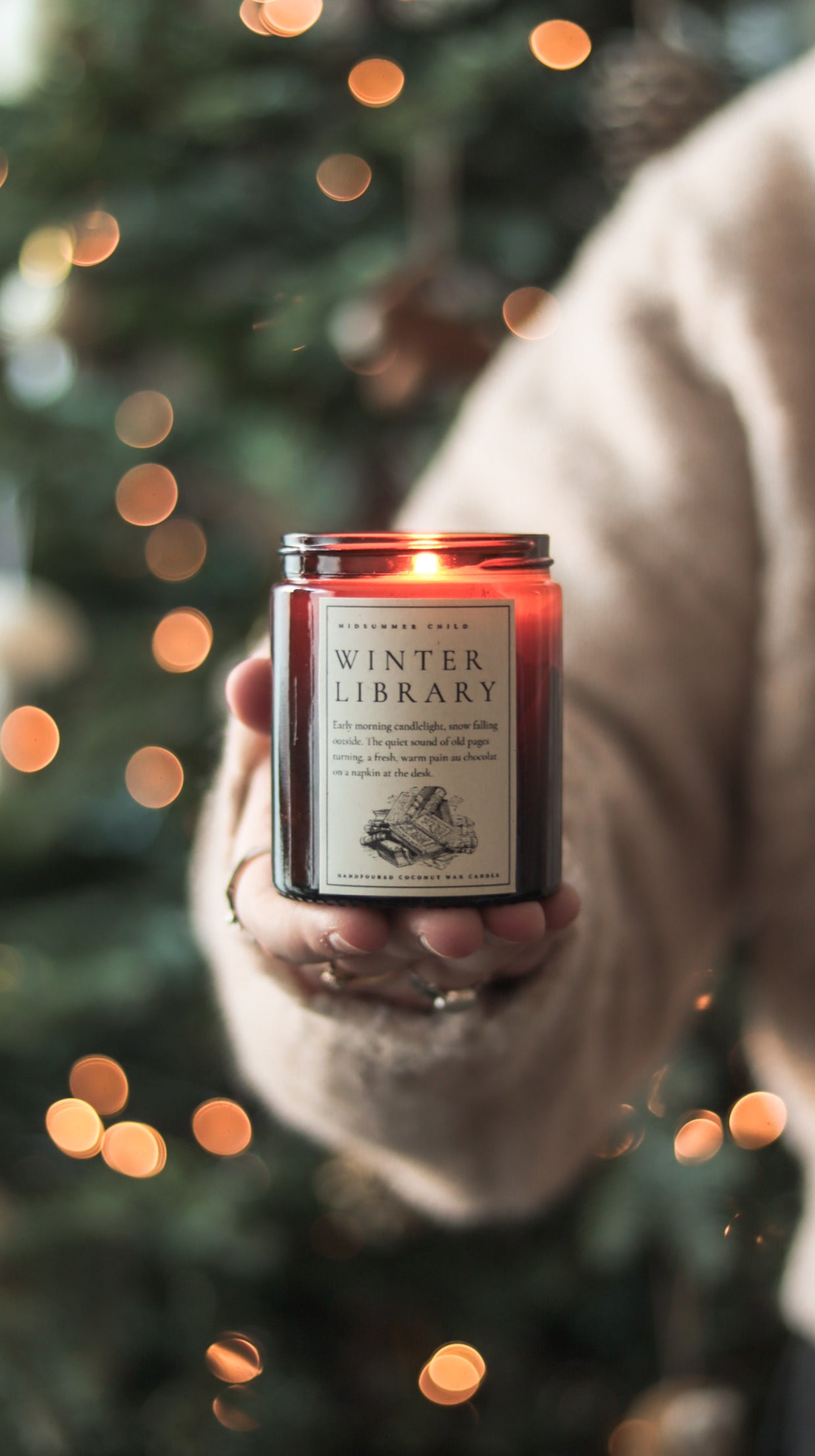 Winter Library Candle