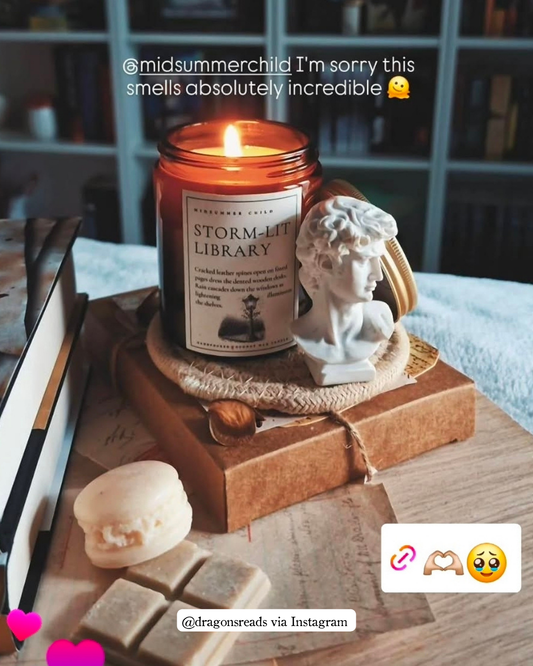 Storm-Lit Library Candle