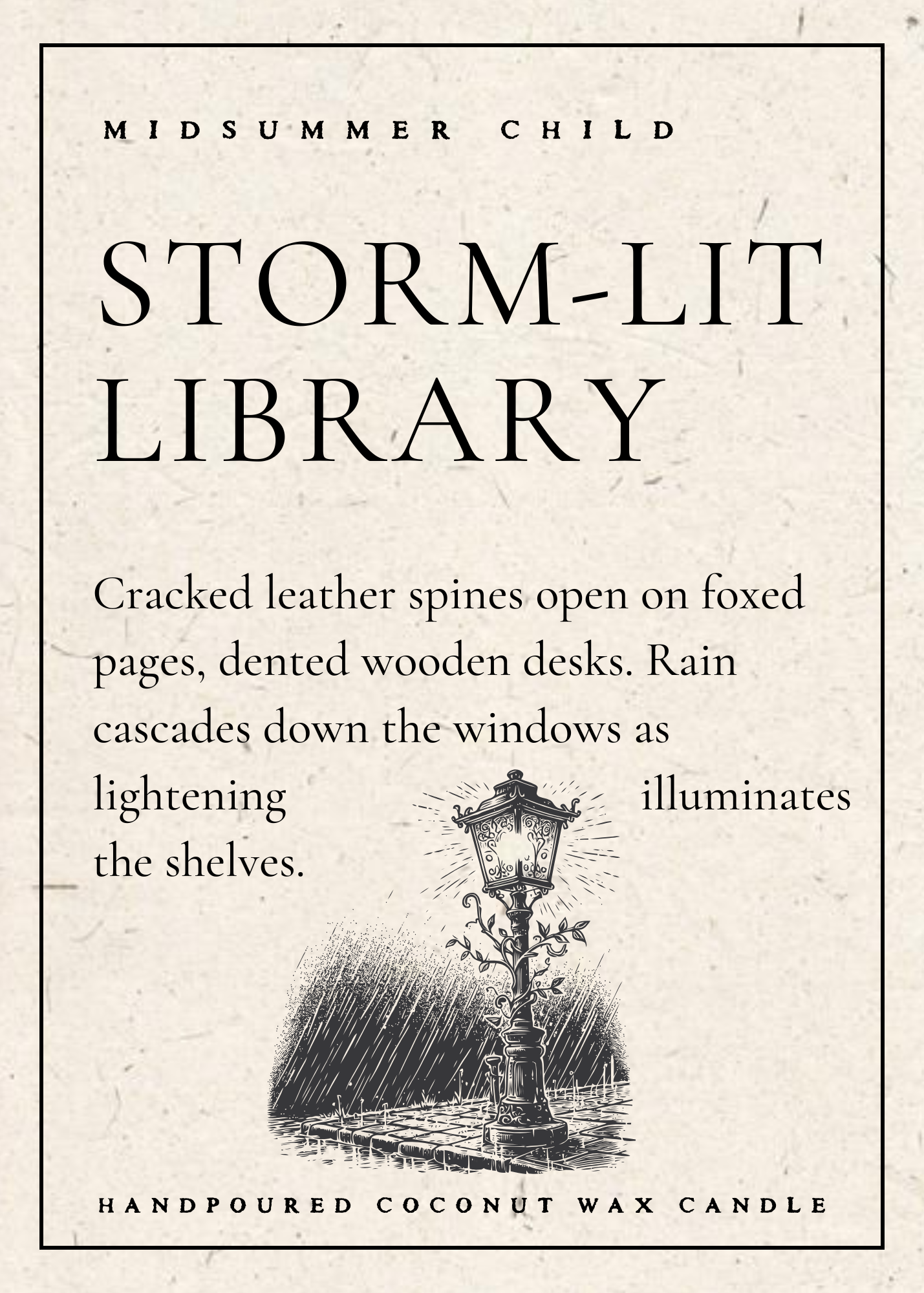 Storm-Lit Library Candle